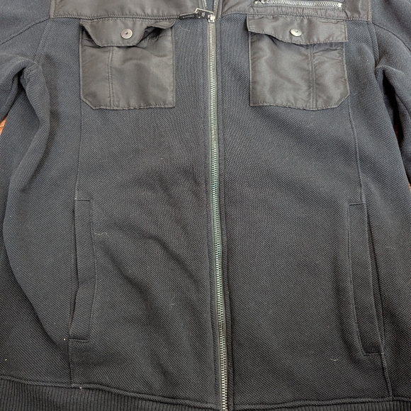 EU CALVIN KLEIN Black Knit Long Sleeve Zip Up Jacket Size Large - Picture 2 of 9